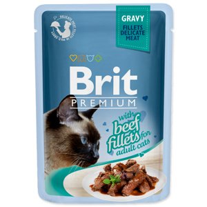 BRIT PREMIUM CAT TASAK DELICATE FILLETS IN GRAVY WITH BEEF 85G (293-111253)