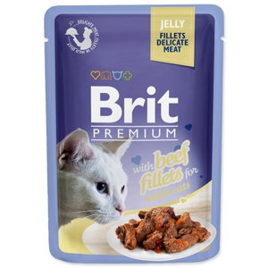 BRIT PREMIUM CAT TASAK DELICATE FILLETS IN JELLY WITH BEEF 85G (293-111241)