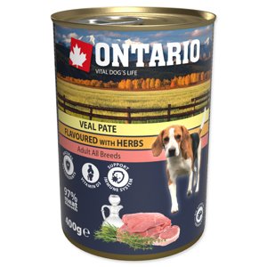 ONTARIO KONZERV DOG VEAL PATE FLAVOURED WITH HERBS, 400G