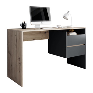 KONDELA PC asztal, artisan tölgy/grafit-antracit, TULIO