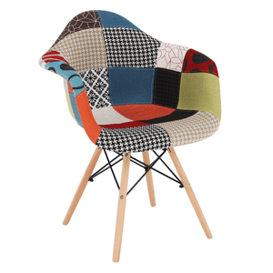 KONDELA Fotel, patchwork/bükk, TOBO 3  NEW