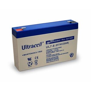 Ultracell ólom akku 6V 7Ah UL7-6 csatlakozó: F1
