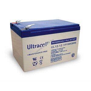 Ultracell ólom akku 12V 12Ah UL12-12 csatlakozó: F1