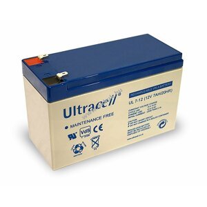 Ultracell ólom akku 12V 7Ah UL7-12 csatlakozó:F1 helyettesíti 12V 7,2Ah