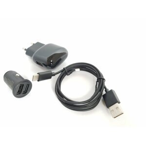 USB töltő 2,1A + Autós töltő adapter és USB-C töltő kábel Samsung Galaxy S8 / S8 Plus