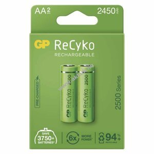 GP ReCyko HR6 (AA) ceruza akku 2450mAh 2db/csomag - Kiárusítás! - A készlet erejéig!