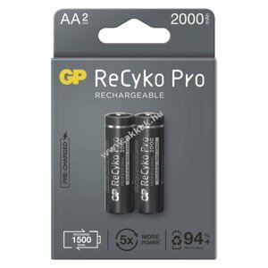 GP ReCyko Pro Professional HR6 (AA) ceruza akku 2000mAh 2db/csomag - Kiárusítás!