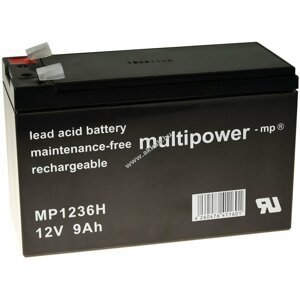 Powery ólom akku MP1236H helyettesíti FIAMM típus FG20722 12V 9Ah (7,2Ah/7Ah is)