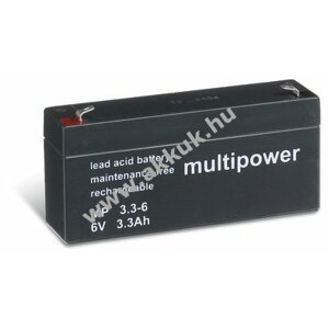 Powery ólom akku (multipower) MP3,3-6 helyettesíti Panasonic LC-R063R4P 6V 3,3Ah