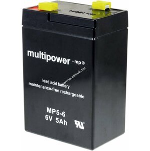 Powery ólom akku (multipower) MP5-6 helyettesíti Panasonic LC-R064R5P 6V 5Ah
