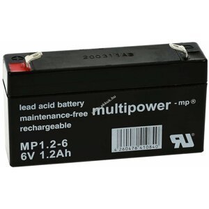 Powery ólom akku (multipower) MP1,2-6 helyettesíti Panasonic LC-R061R3PG 6V 1,2Ah
