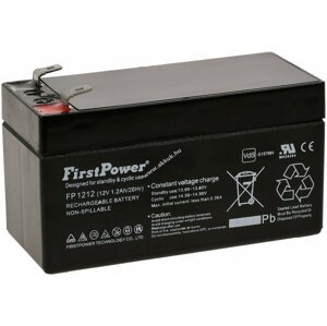 FirstPower ólom zselés akku FP1212 12V 1,2Ah VDS-minősítéssel helyettesíti Panasonic LC-R121R3PG