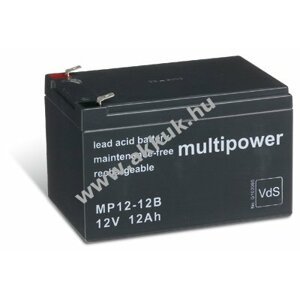 Powery ólom akku (multipower) MP12-12B VDS min. helyettesíti Panasonic LC-RA1212PG1 12V 12Ah