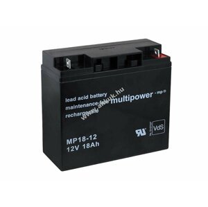 Powery ólom akku (multipower) MP18-12 VDS-minősítéssel helyettesíti Panasonic LC-XD1217PG 12V 18Ah