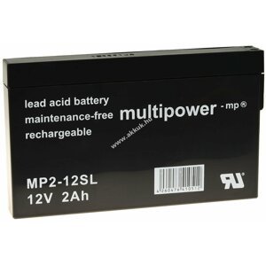 Multipower ólomakku MP2-12SL kompatibilis YUASA NP2-12  12V 2Ah