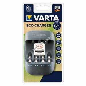 Varta Eco Charger 4 csatornás AA és AAA ceruza akku gyorstöltő 1/2 BIO műanyagból 1,5 órás