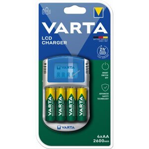 Varta AA/AAA hálózati, autós és USB okos akkutöltő (2 órás) + 4db AA 2600mAh ceruza akku