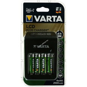 Varta fali AA/AAA ceruza akkutöltő LCD kijelzővel és USB + 4db Varta AA ceruza akku R2U 2100mAh