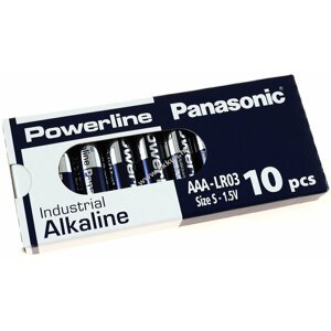 Panasonic Powerline Industrial/ipari elem alkáli AAA LR03AD LR03 1,5V 10db/csom.