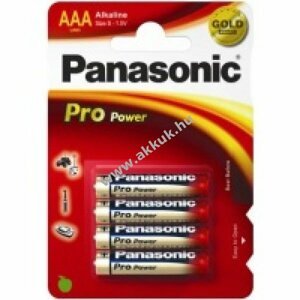 Panasonic Pro Power Gold Alkaline LR03, AAA, Micro 4db/csomag