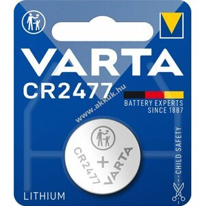 Varta Lithium gombelem típus CR2477 1db/csom. - Kiárusítás!