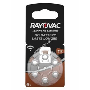 Rayovac hallókészülék elem típus V312 6db/csom.