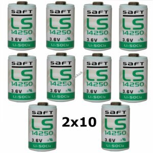 20db Saft lithium elem  LS14250 1/2AA 3,6Volt