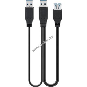 USB 3.0 Dual Power SuperSpeed hosszabító kábel 2db A csatlakozó > A csatlakozó any