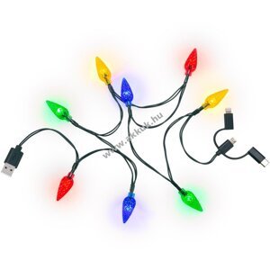 USB töltőkábel LED fényekkel