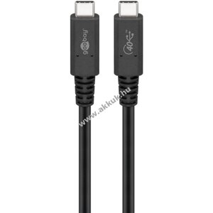 USB-C - USB-C kábel Gen.3, 0.8m, fekete, 100W