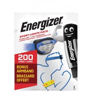 Energizer Sportspack LED-es Vision fejlámpa + 1db AAA elem + 1 LED-es karpánt, kék, 200lm