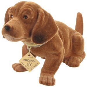 Eredeti ülő Bólogatós kutya kalaptartóra vagy dísznek kicsi 20cm x 10cm, barna