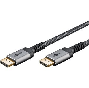 DisplayPort kábel 1.4 1m szövetborításos, szürke
