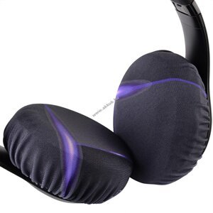 2 pár rugalmas szövetből készült fejhallgató fülvédő fekete/lila