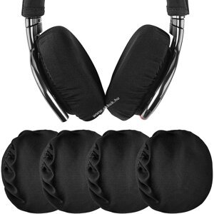 2 pár rugalmas fejhallgató fülvédő mosható, fekete, átmérő 8-11 cm