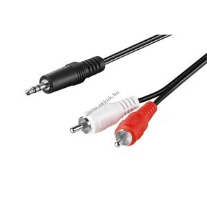 Audiokábel jack adapter 3,5 mm-es -> sztereó RCA 1m