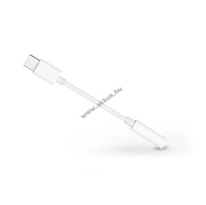 USB Type-C adapter 3,5 mm jack füllhallgatóhoz, fehér