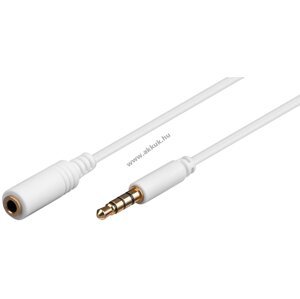 Fejhallgató és audio AUX hosszabbító kábel, 4 pines, 3,5 mm vékony