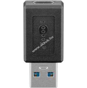 USB A 3.0 - USB-C adapter, fekete