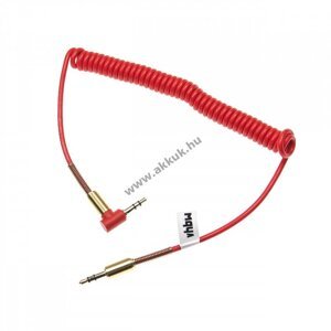 3.5mm jack kábel, 1.5m spirálkábel, piros