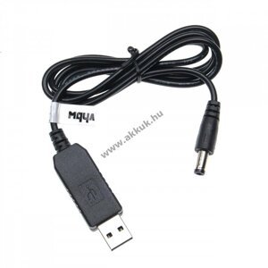 USB töltő kábel 5.5mm x 2.5mm Dc csatlakozóval 5V/2A - 12V/0.7A