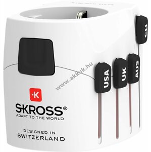 SKROSS World adapter Pro hálózati adapter minden földelt és földeletlen készülékhez (2- és 3-pólusú)