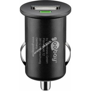 Goobay autós USB mini töltőadapter, 1A, fekete, - Kiárusítás! - A készlet erejéig!