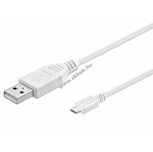 Goobay USB kábel 2.0 micro USB csatlakozóval 1m fehér
