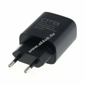 Hálózati töltő adapter USB-C csatlakozóval, USB Power Delivery, 20W, fekete - Kiárusítás!
