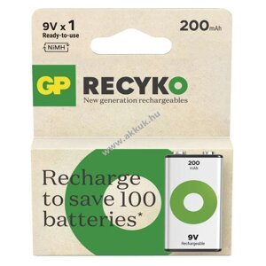 GP ReCyko (9V) block akku 200mAh 1db/csomag