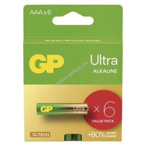 GP Ultra Alkáli elem AAA, Mikro, LR03 6db/csomag