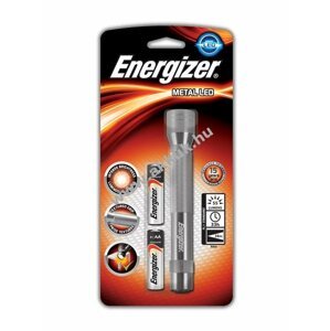 ENERGIZER Metal 3 LED-es fém zseblámpa, elemlámpa + 2db AA ceruza elem