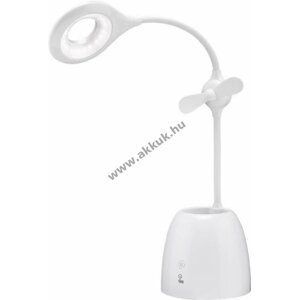 Goobay LED-es asztali lámpa, ventillátor és tolltartó fehér