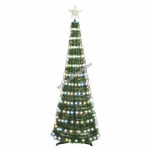 LED karácsonyfa fényfüzérrel és csillaggal, 1.5 m, beltérre, időzítős